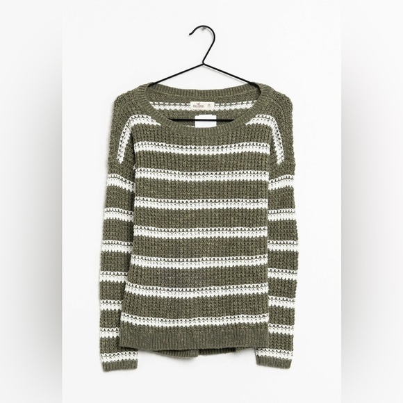 Hollister juniper striped crewneck knit sweater L - Picture 1 of 6